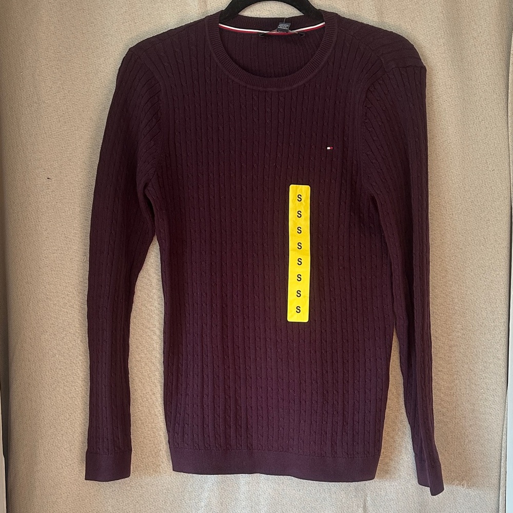 Tommy Hilfiger Women's Crew Neck Sweater - Dark Burgundy